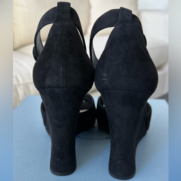 PRADA Calzature Donna Camoscio Black Suede Wedges, Authentic - Picture 4 of 9